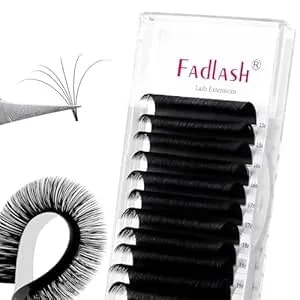 Fadlash Eyelash Extensions D Curl 0.07 15-20mm Mixed Tray Easy Fan Lash Extensions Volume Lashes 2d-10d Self Fanning Lash Extensions (0.07-D, 15-20mm Mix)
