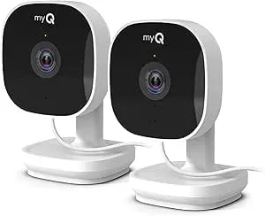 Chamberlain Myq Smart Indoor Security Camera – 1080p Hd Video, Night Vision, Motion Detection, Wi-Fi, Two-Way Audio, Smartphone Control, 2 Pack