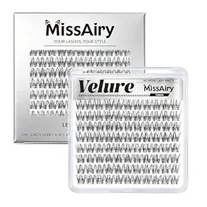 Velure Lash Clusters Lengthlock Eyelash Extensions Natural Lash Clusters Short Lash Cluster 12mm Diy Lashes Natural With Invisible Band Venus D Curly Individual Eyelashes(Velure 12mm)