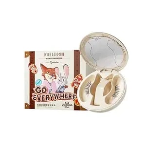 Wosado×Zootopia 2 [Dr.Fuzzby] Soft Magnetic Eyelashes Kit With Applicator, Reusable Glue-Free Wispy Magnetic Lashes, Cruelty-Free False Lashes, Waterproof, Lightweight, Suit For Heavy Makeup