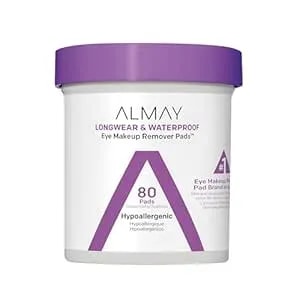 Almay Makeup Remover Pads, Longwear & Waterproof, Hypoallergenic, Fragrance-Free, Dermatologist & Ophthalmologist Tested (Packaging May Vary), 80 Count