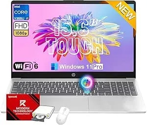 Hp 2026 15.6" Touchscreen Business Laptop - Intel 10-Core i7 1355u (Up To 5.0ghz), 16gb Ram, 512gb Ssd, 15.6" Fhd Anti-Glare 300 Nits Display, Win 11 Pro, Wi-Fi 6, Ai Copilot, W/Redragon Bundle
