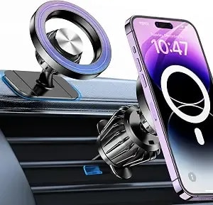 For Iphone Magsafe Car Mount【20 Strong Magnets】Magnetic Phone Holder For Car Dashboard【360° Rotation】Hands Free Car Phone Holder Mount Dash Fit Iphone 15 14 13 12 Pro Max Plus Magsafe Car Accessories