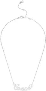 Coach Jewelry Women'S Signature Coach Name Plate Pendant Necklace