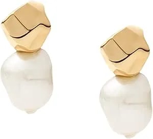 Skagen Women'S Sea Glass Silver, Rose Gold Or Gold Tone Stainless Steel Stud Earrings