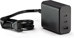 Mophie Gan 100W USB C Charger Block - 3-Port Fast Charger For Macbook, Ipad, Iphone, Samsung Galaxy, Google Pixel, Laptops - With 1.5m/5ft Cable, Dual USB-C PD Ports, Black