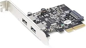Startech.Com 2-Port USB Pcie Card With 10Gbps/Port - USB 3.2 Gen 2 Type-A PCI Express 3.0 x4 Host Controller Expansion Card - Add-On Adapter - Full/Low Profile - Windows & Linux (PEXUSB312A3)