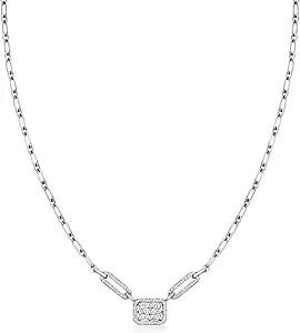 Ross-Simons 0.50 Ct. T.W. Diamond Cluster Necklace In Sterling Silver