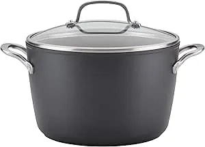Kitchenaid Hard Anodized Induction Nonstick Stock Pot/Stockpot With Lid, 8 Quart, Matte Black