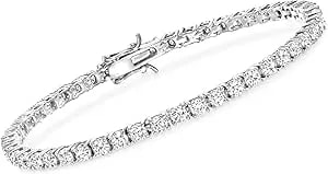 Ross-Simons 5.00 Ct. T.W. Cz Tennis Bracelet In Sterling Silver
