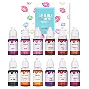Bonnie Choice 12 Colors Liquid Lip Gloss Pigment Set, Diy Lipstick Liquid Pigment For Set Making Lip Gloss, Diy Lip Cosmetic Dye, Edible Coloring Pure Plant For Gloss Base