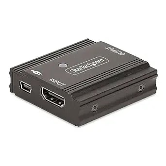 Startech.Com 33ft (10m) 8k 60hz Hdmi Signal Booster, Active Hdmi 2.1 Inline Repeater And Video Signal Amplifier Up To 8k 60hz/4k 144hz, Compact Hdmi Cable Extender, Taa (33ft-8k-Hdmi-Booster)