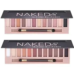 Sulily 2pcs 12 Colors Makeup Nude Colors Eyeshadow Palette Kit Naked Matte Shimmer Smokey Glitter Pigment Eye Shadow Pallete Waterproof Professional Beauty Eye Makeup Kit For Women, Mothers Day Gifts