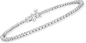 Ross-Simons 1.00 Ct. T.W. Lab-Grown Diamond Tennis Bracelet In Sterling Silver