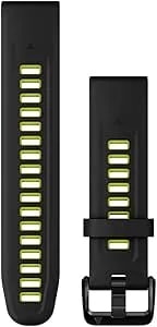 Garmin Quickfit 20 Mm Watch Band - Black/Electric Lime Silicone Band