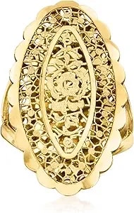 Ross-Simons Italian 18kt Yellow Gold Floral Openwork Ring