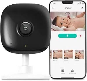 Kasa 2k+ Indoor Wired Security Camera - Works As A Baby Monitor & Pet Camera, Person/Motion/Baby Cry Detection, 2-Way Audio, Night Vision, Subscription-Free Local Storage Or Optional Cloud, kc400