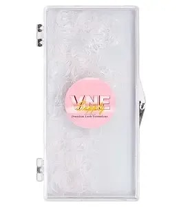 Vne 500 Fans White Colored Lash Extensions - Premade Volume Lash Extensions - Premade Mega Volume Fans - 6d, White, C Curl, 12mm