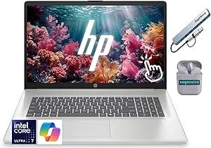 Hp 17.3" Touchscreen Laptop, Intel Core Ultra 7 255u Ai Processor, 16gb ddr5 Ram, 1.5tb (1tb Ssd+512gb Docking Station Set), Backlit Keyboard, Fingerprint Reader, Sagenova Earphones, Natural Silver