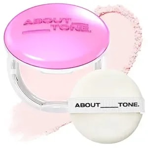 About Tone Powder Pact - Pressed Powder Compact With Mirror And Puff Makeup Fixing Setting Natural Blur Semi-Matte Finish Transparent Face Tone-Up Oil & Sebum Control Vegan (Glow Powder Pact)
