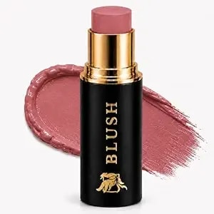 Cream Blush Stick By Phoenix Beauty – 3-In-1 Cheek, Lip & Eye Color - High Pigment, Hydrating Formula With Shea Butter & Hyaluronic Acid - Multi-Use Makeup Stick For Dewy Skin (Wild Rose, Regular)