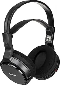 Sony Mdr-rf912rk Over-Ear Wireless Radio Frequency Stereo Tv Headphone System With 40mm Drivers, Noise Reduction And Long Wireless Range, Black (Non-Retail Packaging)