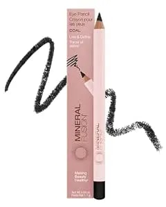 Mineral Fusion Eye Pencil (Black - Coal) - Eyeliner With Soothing Chamomile, Meadowfoam & Vitamin E - Smooth & Long Lasting, Hypoallergenic, Non-Irritating Eye Makeup