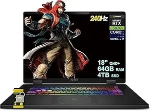 Msi Crosshair 18 Hx Ai Gaming Laptop 18" Qhd+ 240hz (100% Dci-p3) Intel 24-Core Ultra 9 275hx (>i9-14900hx) 64gb ddr5 4tb Ssd Geforce Rtx 5070 (Up To 798 Ai Tops) Rgb Backlit Thunderbolt win11 Icp Hub
