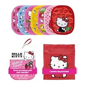 The Original Makeup Eraser 7-Day Set, Erase All Makeup With Just Water, Including Waterproof Mascara, Eyeliner, Foundation, Lipstick, Sunscreen, And More! (Hello Kitty Classic), 7ct.