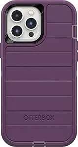 Otterbox Iphone 13 Pro Max & Iphone 12 Pro Max Defender Series Case - Happy Purple, Rugged & Durable, With Port Protection, Includes Holster Clip Kickstand