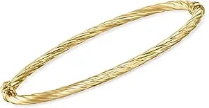 Ross-Simons Italian 14kt Yellow Gold Twisted Bangle Bracelet