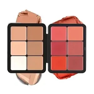 12-Color Concealer & Blush Cream Palette, 2-In-1 Cream Blush Palette, Long-Wearing Full Coverage Makeup Full Coverage Make-Up Highlight Blush Palette Face Cosmetics Makeup (12-1)