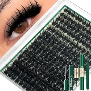 Keyyou Manga Lash Clusters Kit Starrlnight 200d Wet Lash Look Anime Lash Clusters With Clusters Lash Glue 12-20mm Wispy Fairy Fluffy Individual Lashes Kit For Cosplay Daily Makeup Diy At Home