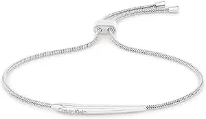 Calvin Klein Women’S Elongated Drops Bracelet, Stainless Steel, Modern Raindrop Design With Adjustable Slider Closure - Gift For Her