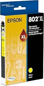 Epson 802 Durabrite Ultra Ink High Capacity Yellow Cartridge (t802xl420-S) Works With Workforce Pro Wf-4720, 4730, 4734, 4740