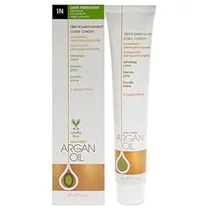 One N' Only Demi Permanent Hair Color - Permanent Hair Dye Made With Argan Oil - Delivers Rich, Accurate Tones With Gray Coverage - Improves Moisture & Elasticity - 1n Very Black (3 Oz)