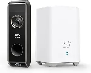 Eufy Security Video Doorbell Dual Camera, 2k Hd, Wireless, Battery-Powered, Homebase, Dual Motion Detection, Smart Recognition, No Monthly Fee, 16gb Storage