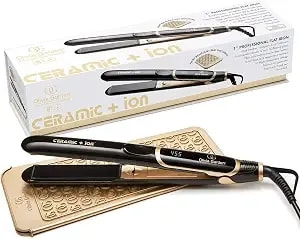 Olivia Garden Ceramic + Ion Professional Flat Iron - Dual Voltage Hair Straightener With Compact 3d Floating Plates - Heats Up To 430°F - Ideal For Short Hair
