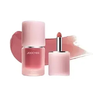 Joocyee Multi-Purpose Lip & Cheek Cream, Natural Matte Lip Clay With Precision Brush, Peony-Infused Hydrating Cream Blush, Smooth & Non-Sticky Finish - Rose Tea