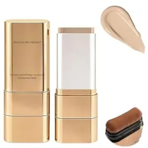2pcs Luminous Dual-Ended Concealer Foundation Stick, Foundation Stick Korean 3 In 1, Multi-Use Double Head Foundations Make Up Sticks, Sweat-Proof For All Skin Types (#01 Ivory White)