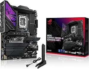ASUS ROG Strix Z890-E Gaming Wifi Intel® Z890 LGA 1851 ATX Motherboard, Advanced AI PC-Ready, 18+2+1+2 Stages, DDR5, Wifi 7, 7X M.2, Thunderbolt™ 4, USB Type-C®, AI Overclocking, Cooling & Networking
