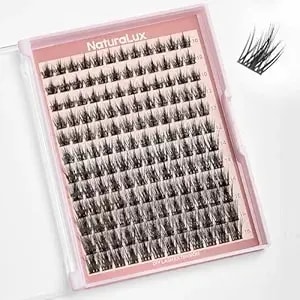Naturalux Hybrid Doll Wispy Mixed Lash nl01; 10mm, 12mm, 14mm, 16mm; 144 Total Count; False Eyelash Clusters, Individual Lashes, Lash Extensions, Lash Clusters, C Curl