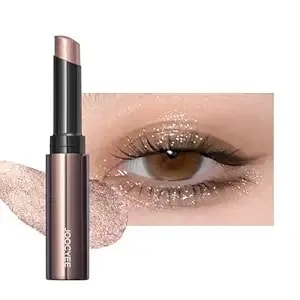 Joocyee Jelly Eyeshadow Stick, Cool-Touch Cream Eyeshadow Pencil With High-Impact Shimmer, Transfer-Resistant And Buildable Glitter Eye Makeup, Long Lasting Dewy Finish - Amber Glow
