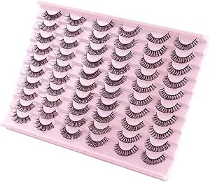 Surakey 30 Pairs Of False Eyelashes Natural Lashes Russian Lashes Fluffy Volume Fake Eyelashes Extension Mixed 3 Sytles Wispy Fake Eyelashes Cat Eye Lashes 3d Strip Lashes Thick Eyelashes, Type 3