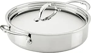 Hestan Probond Luxe 3.5-Quart Sauteuse Braiser With Lid, Professional Clad Stainless Steel, Procore Tri-Ply Clad Construction, Polished Exterior, Induction & Oven Safe