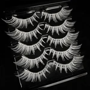 White Lashes Fairy Eyelashes Cat Eye Wispy Spiky False Eyelashes Cosplay Manga Lashes Halloween Easter Lashes Natural Anime White Fake Lashes Fox Eye Long Volume Fake Eyelashes (mq15-5 Pairs)