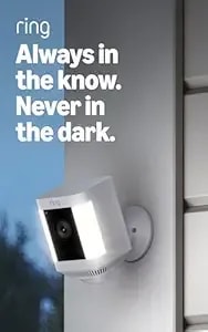 Ring Spotlight Cam Plus, Battery, Home Or Business Security With Hd Video, Two-Way Talk, Color Night Vision, And Security Siren, White