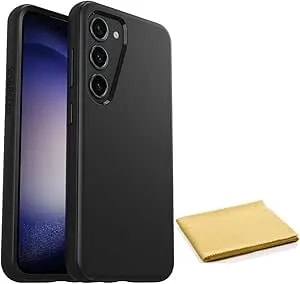 Otterbox Galaxy s23 (Only) - Symmetry Series Case - Black, Ultra-Sleek, Wireless Charging Compatible, Raised Edges Protect Camera & Screen - With Cleaning Cloth - Non-Retail Packaging