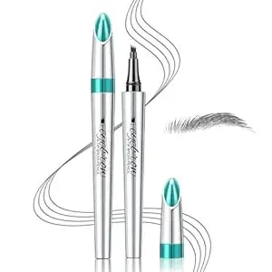 Eye Brow Pencils For Women - Waterproof Microblading Eyebrow Pencil, Four Tip Eye Brow Makeup Pen To Effortlessly Create Hair Like Natural Brows (Dark Gray)