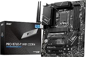 Msi Pro b760-P Wifi ddr4 Proseries Motherboard - Supports 12th/13th/14th Gen Intel Processors, Lga 1700, ddr4, Pcie 4.0, M.2, 2.5gbps Lan, Usb 3.2 gen2, Hdmi/Dp, Wi-Fi 6e, Bluetooth 5.3, Atx
